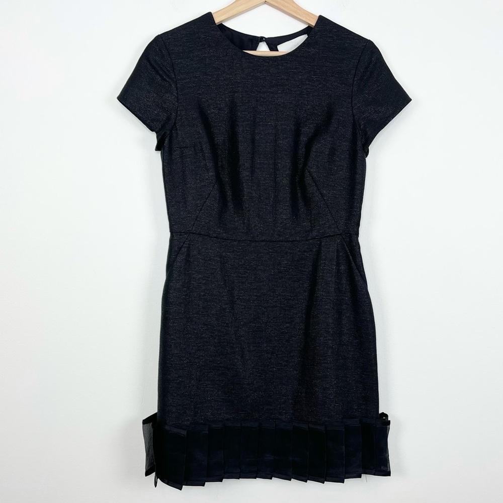 3.1 Phillip Lim Black Cut Out Back Ruffle Hem Shimmer Mini Dress | LBD | Size 4